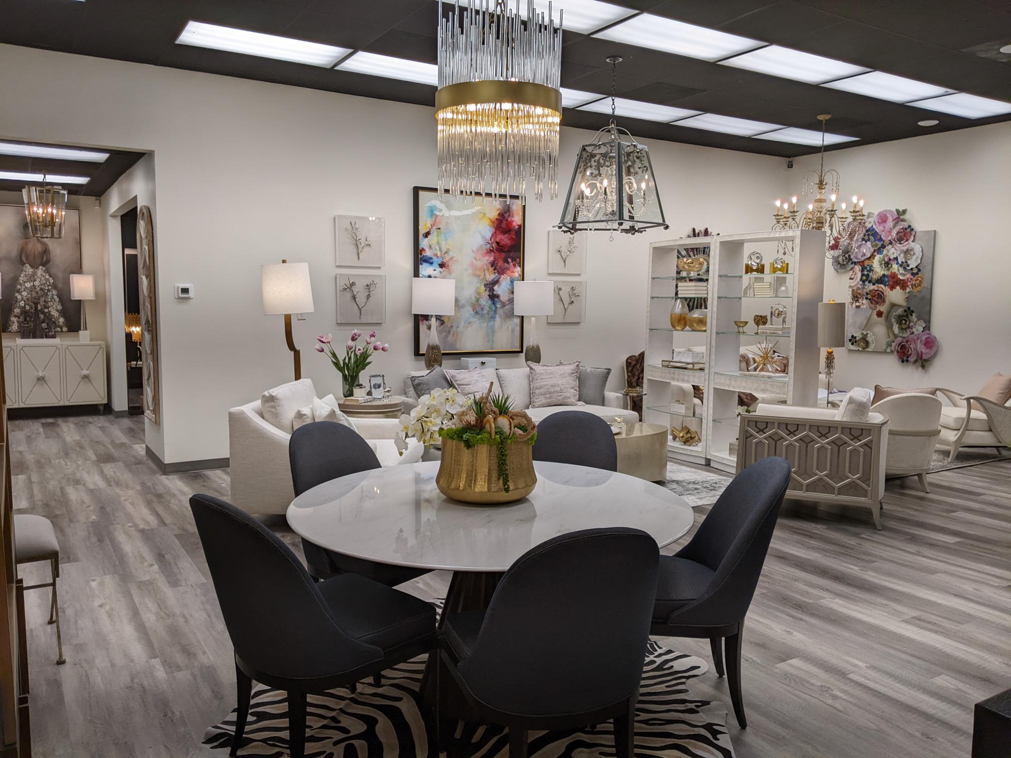 Main Showroom Backwall / Dining / Hallway Showroom – Britt Hill Interiors