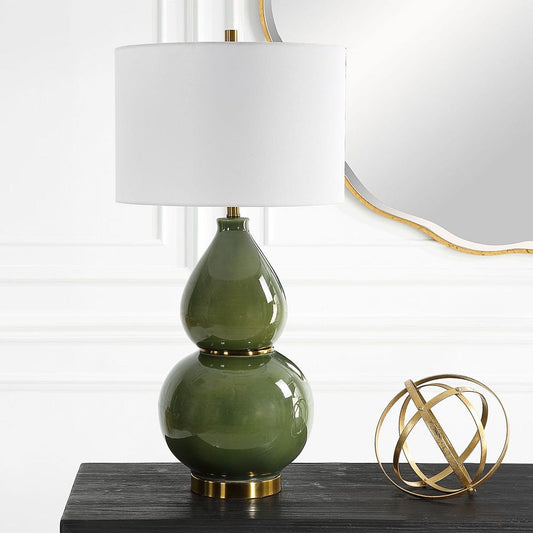 Moss Green Ceramic Lamp