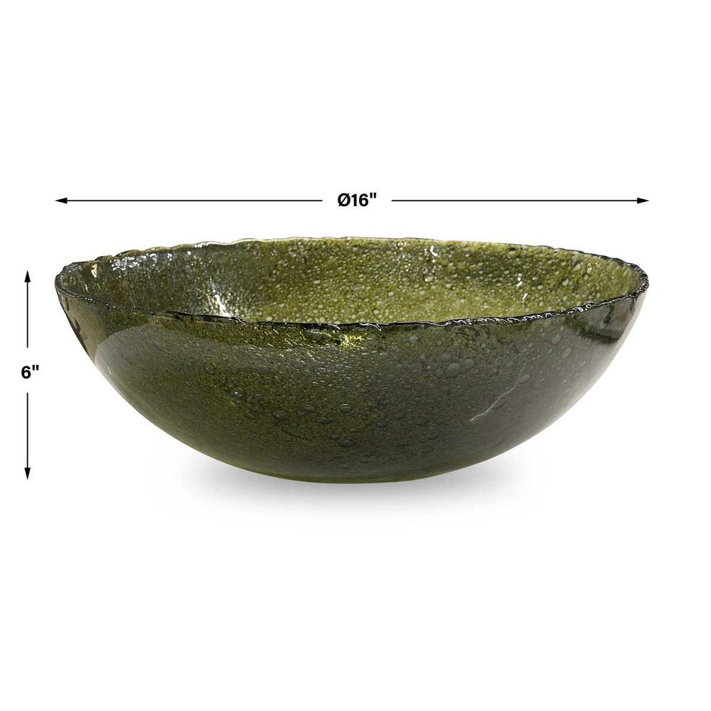 Green Blown Glass Bowl