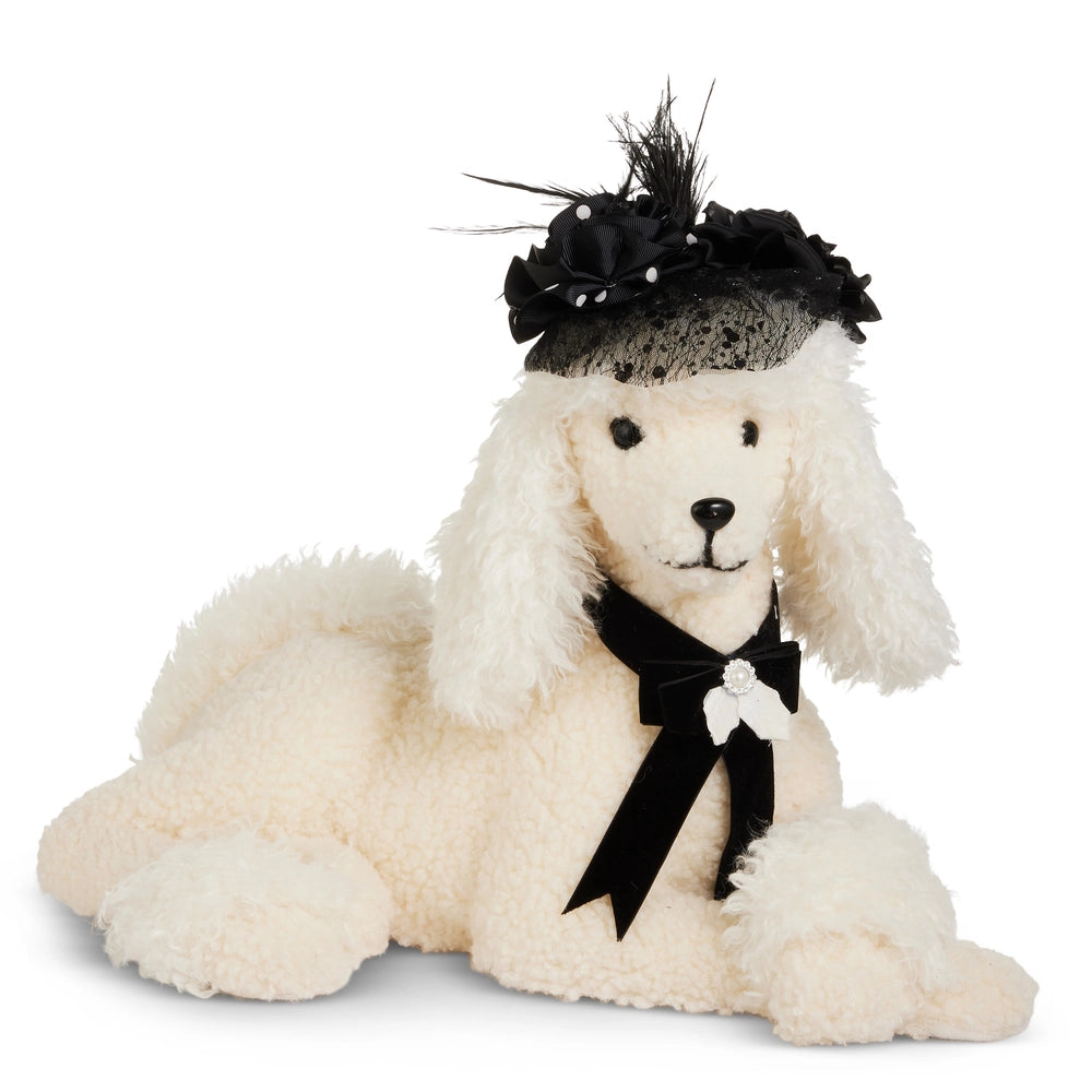 Poodle Laying with Beret