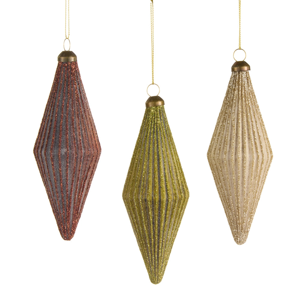 Ribbed Finial Ornament - 3 Colors