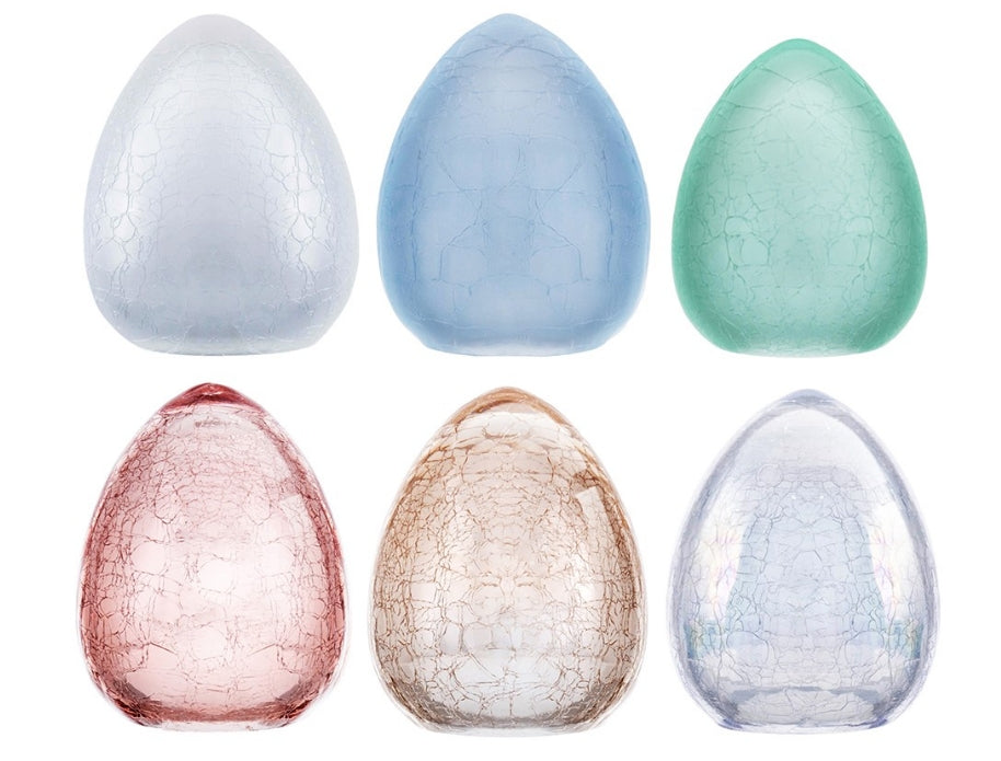 Glass Egg Crackled - Small, 6 Color Options