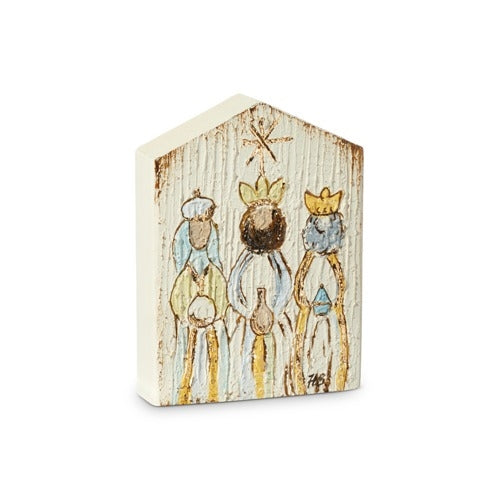 Textured Wood Block - Wisemen