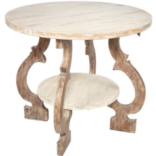 Two-Tone Round Wood Table