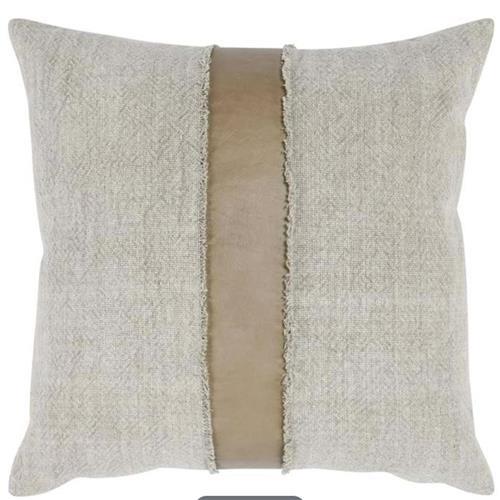 Linen Pillow with Leather Band