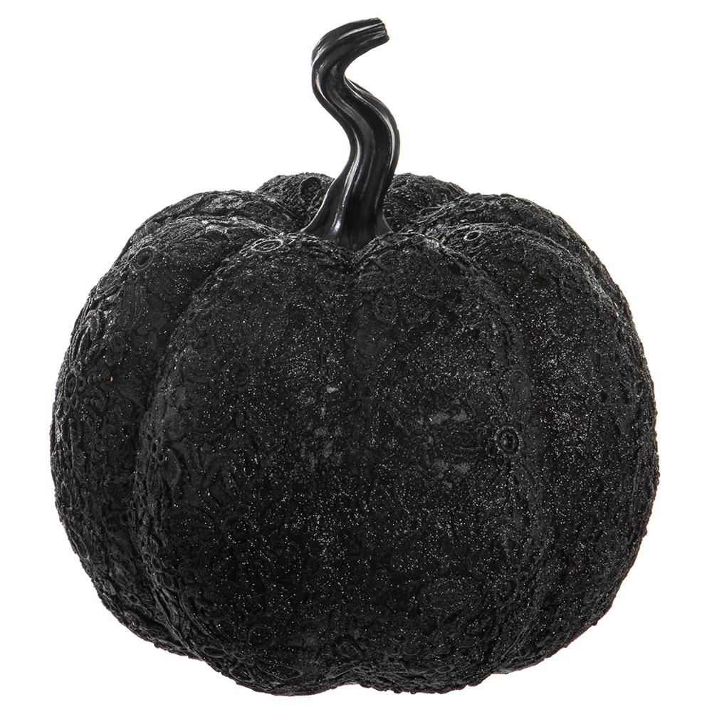 Pumpkin - Black Glitter 11.4"H