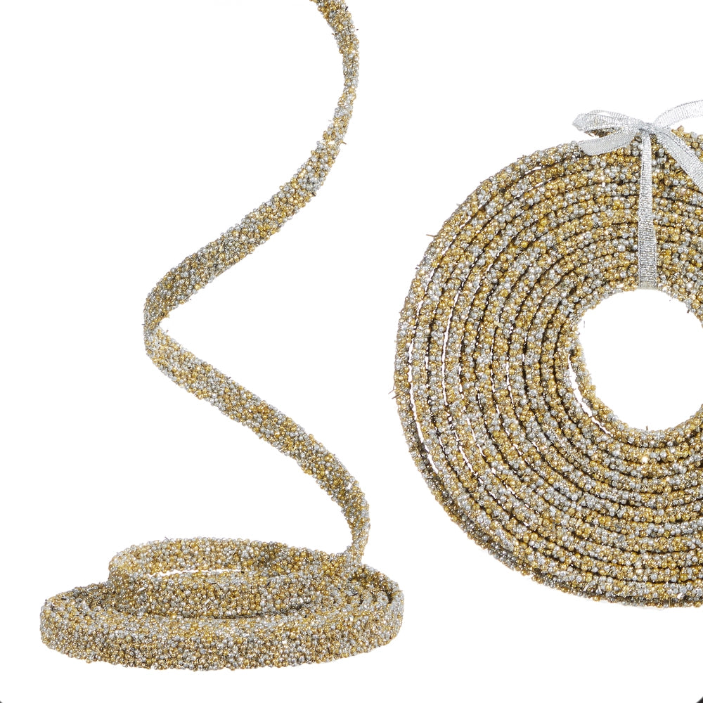 15' x 05" Gold and Champagne Beaded Garland