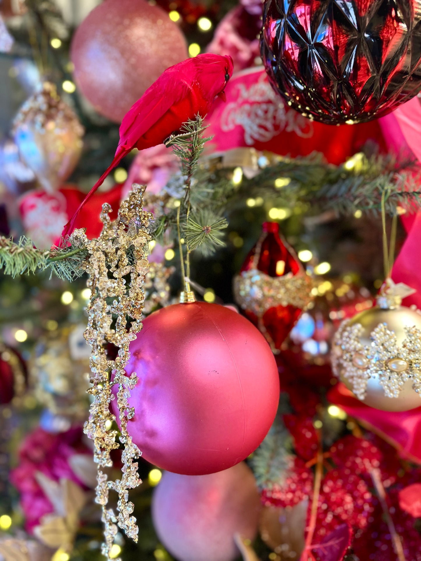 Matte Fuchsia Ball Ornament