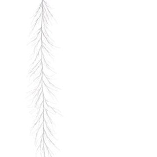 7' White Faux Twig Garland With 120 LED Lights