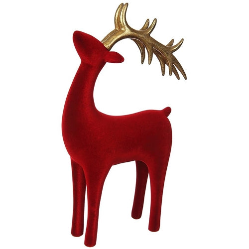 Gilded Reindeer - Red Velvet , 12" H