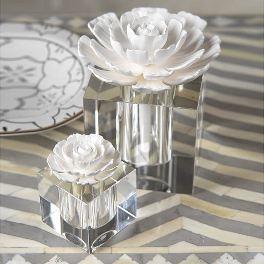 Porcelain Modena Mini Crystal Diffuser - Moroccan Peony