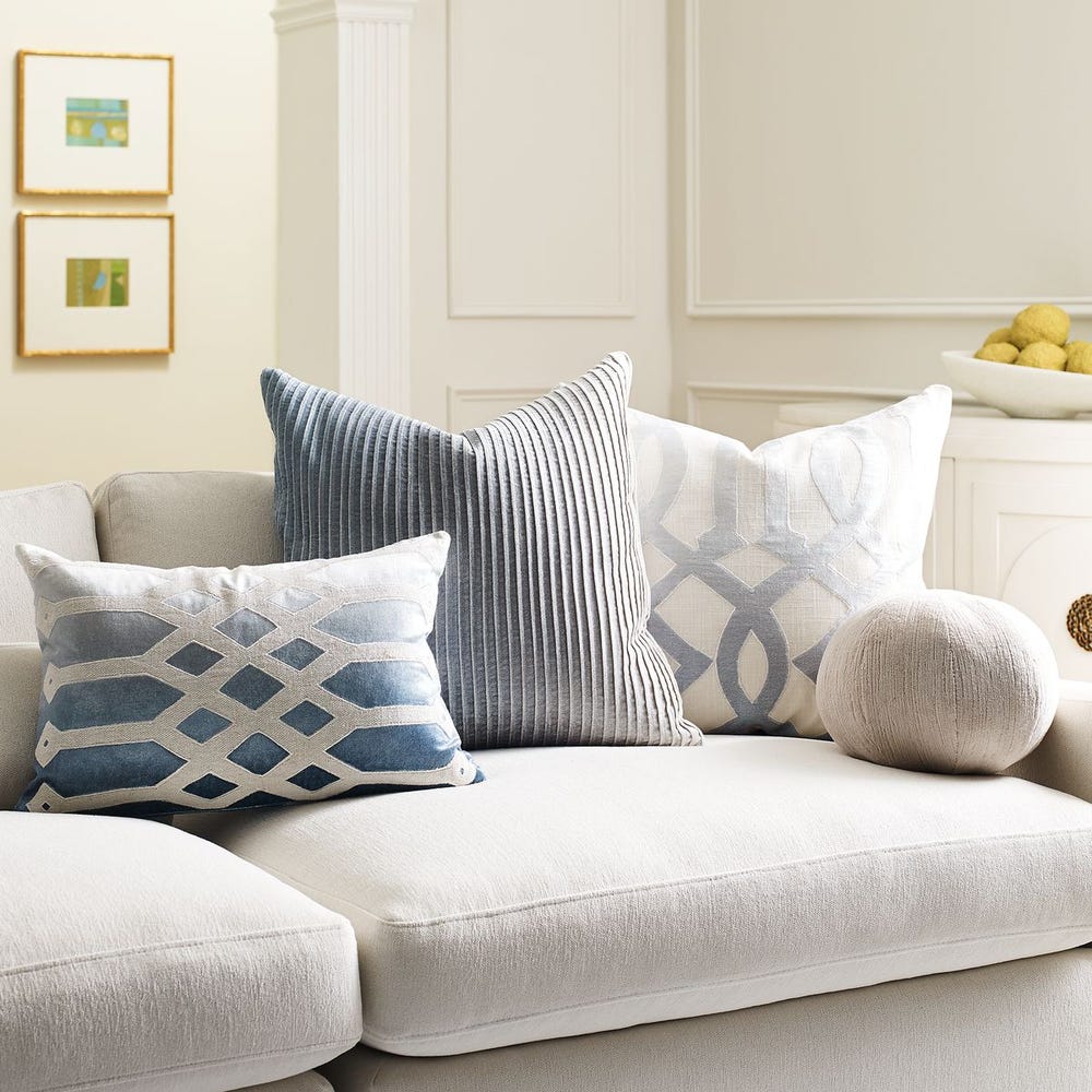 Blue Ombre Lattice Pillow