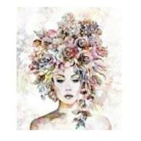 Flowers In Her Hair on White 30x35