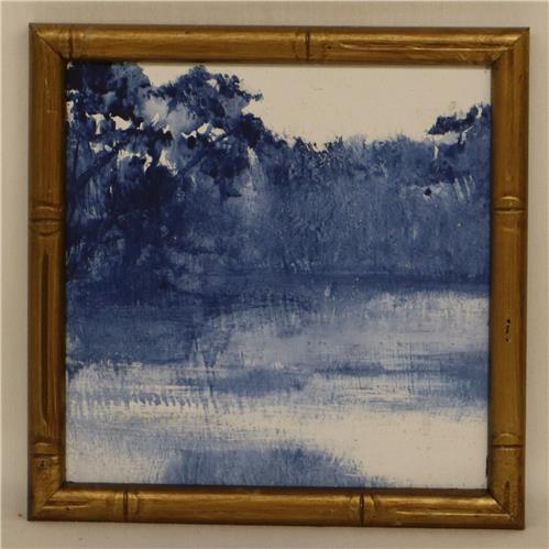 Original Framed Blue Swamp - 9" x 9"