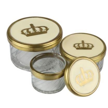 Glass Jars with Crown Lid, 3 Size Options