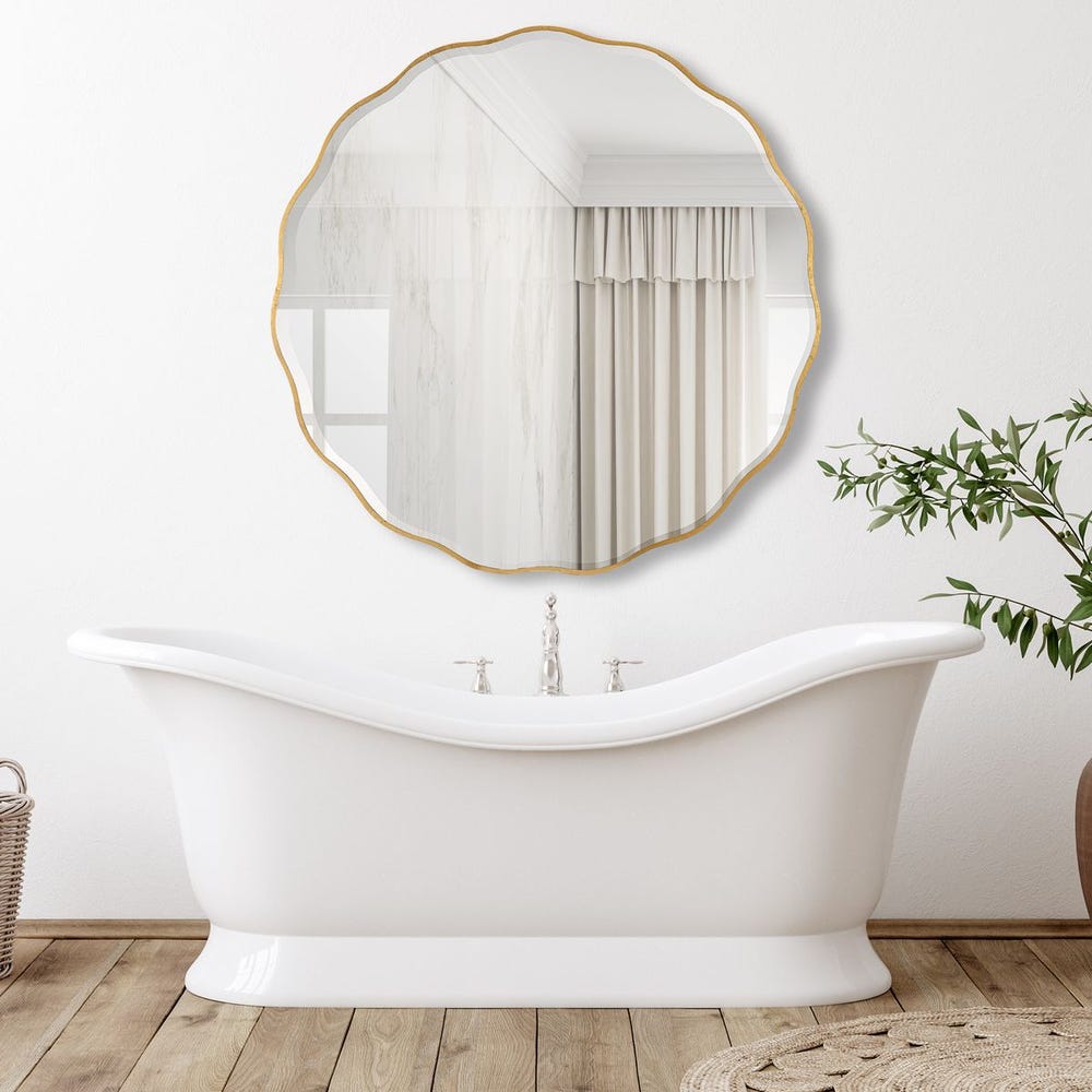 Scalloped Gold Leaf Mirror