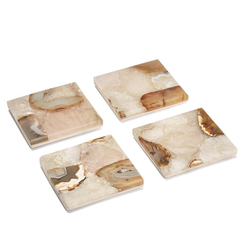 Agate Coasters - Natural Set of 4