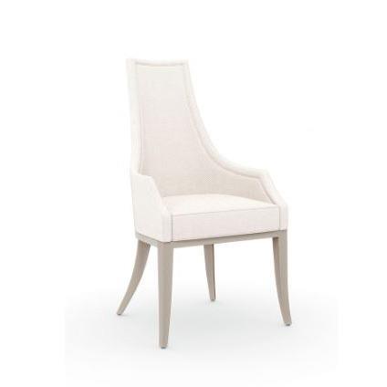 Cream Upholstered Armchair With Tapered Legs