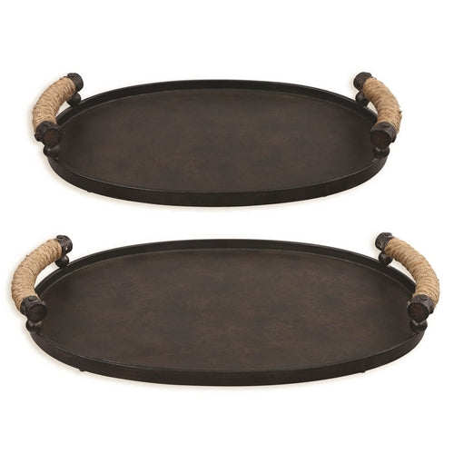 Iron & Rope Tray, Two Size Options