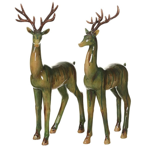 Glazed Reindeer - Two-Toned Green, Set of 2