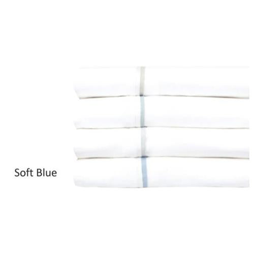 White / Soft Blue Sheet Set - King