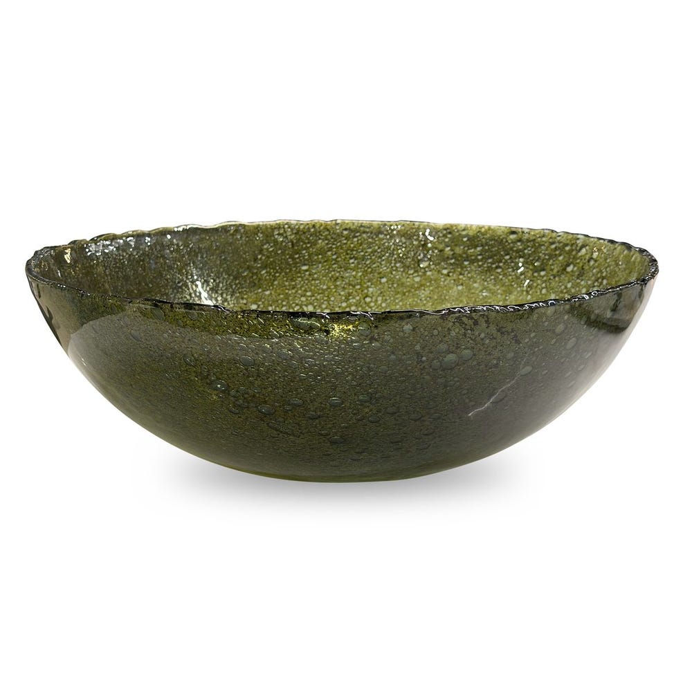 Green Blown Glass Bowl