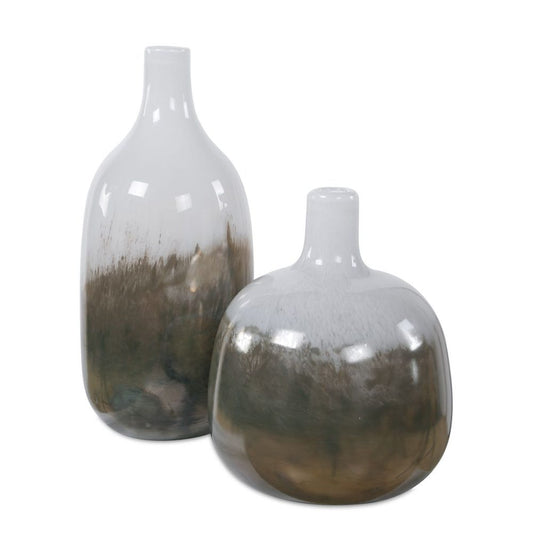 White and Smoke Ombre Vase, 2 sizes