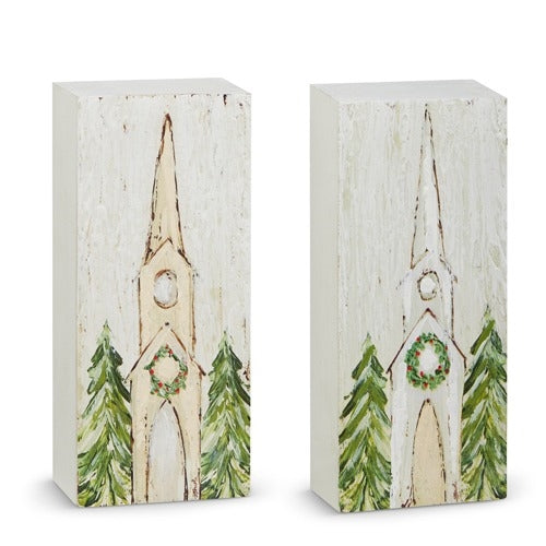 Textured Wood Block - Church, 2 Styles