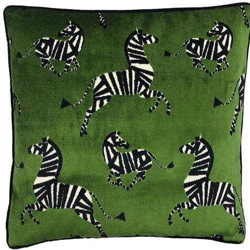 Dancing Zebra Pillow - Emerald