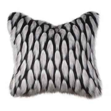 Black / Gray Fur Pillow