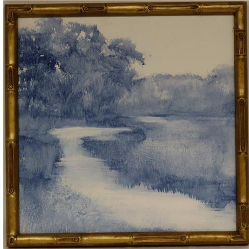 Original Framed Blue Swamp - 12" x 12"