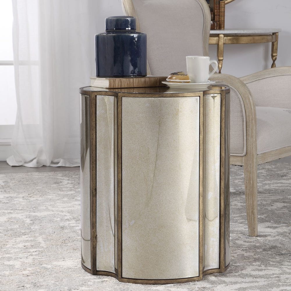 Antiqued Mirror Side Table