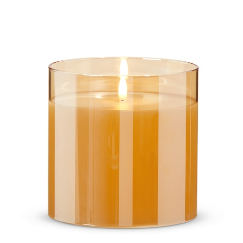 Amber Glass Battery Powered Candle - 6" x 6"