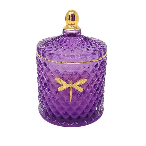 Dragonfly Quilted Candle - Sea Salt + Orchid