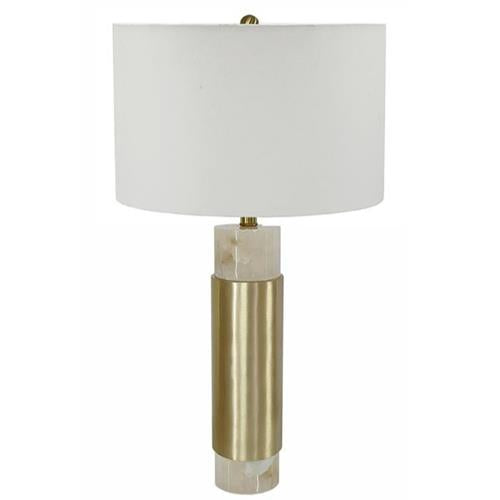 Gold and Alabaster Column Lamp