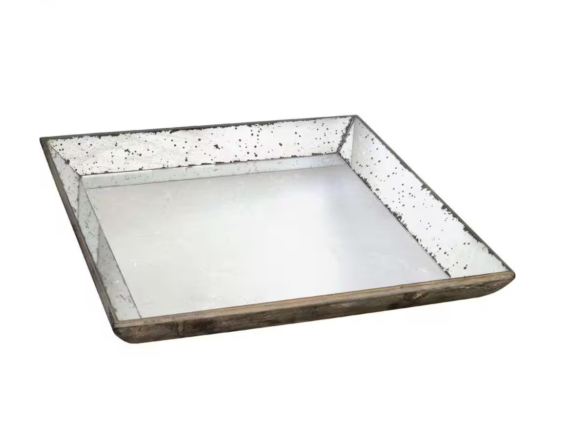 Antique Mirrored Square Tray