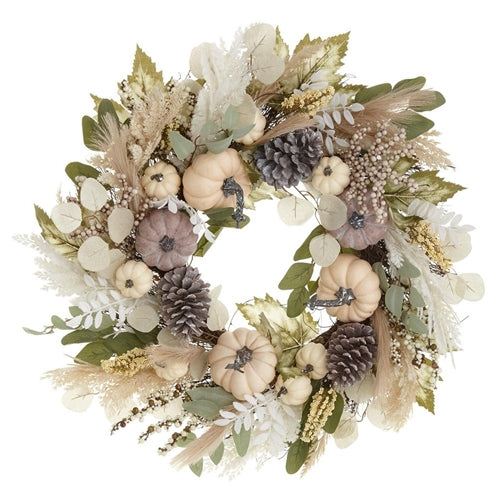 Pumpkin, Berry, Pine Cone & Pampas Wreath