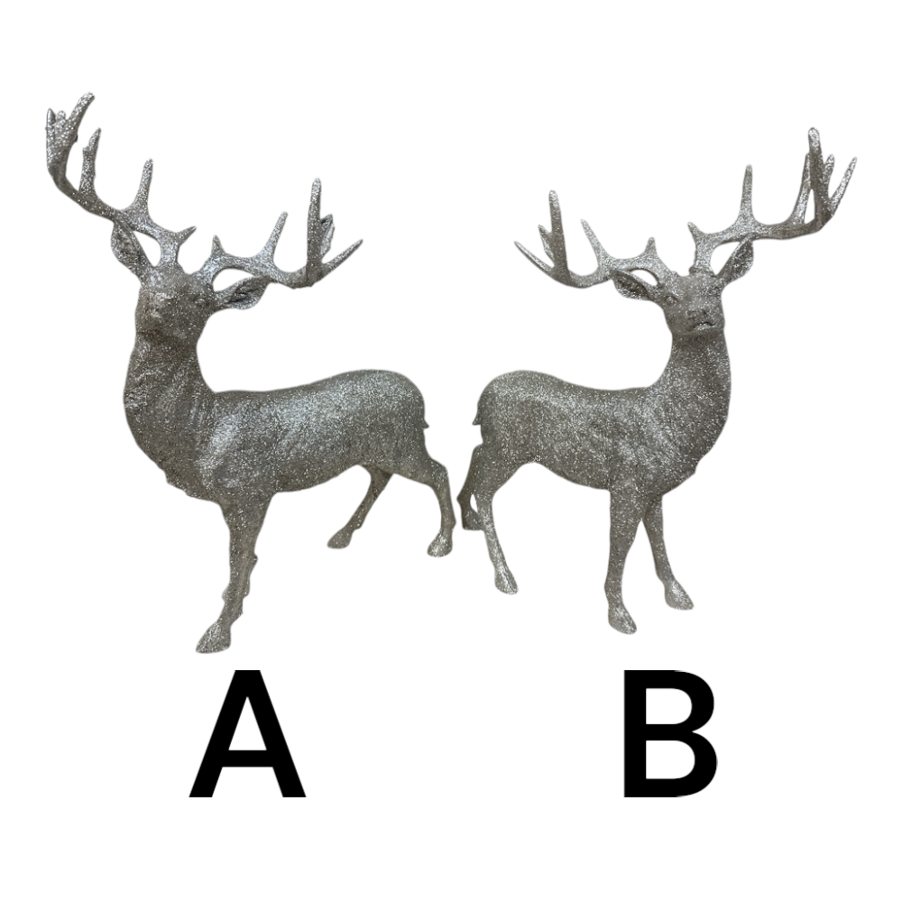 Deer - Silver Glitter, 2 Style Options