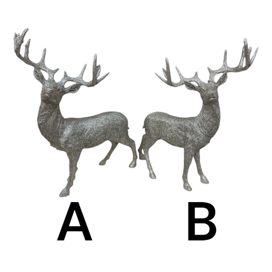 Deer - Silver Glitter, 2 Style Options