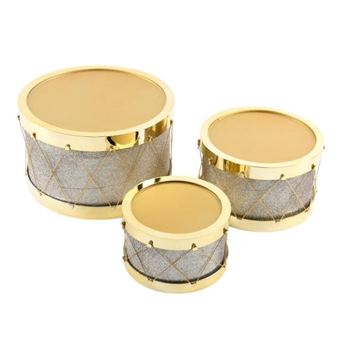 Drums - Gold Glittered, Set of 3