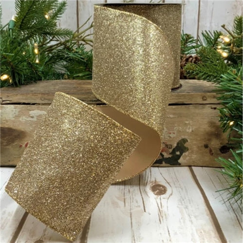 Gold & Silver Glitter, 4" x 10 Yards