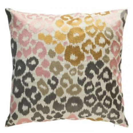 Leopard Metallic Embroidered Pillow