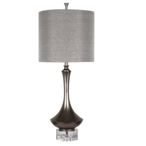 Gunmetal Lamp w/ Crystal Base