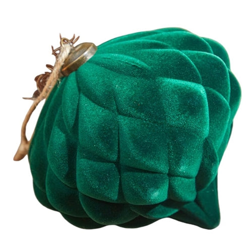 Velvet Onion Ornament - Green, 6"