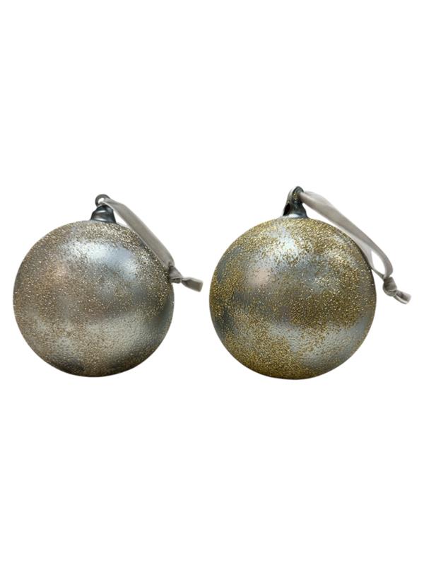 Platinum / Champagne & Gold Glitter Ornament, 2 Color Options