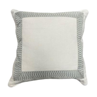 White & Spa Blue Pillow