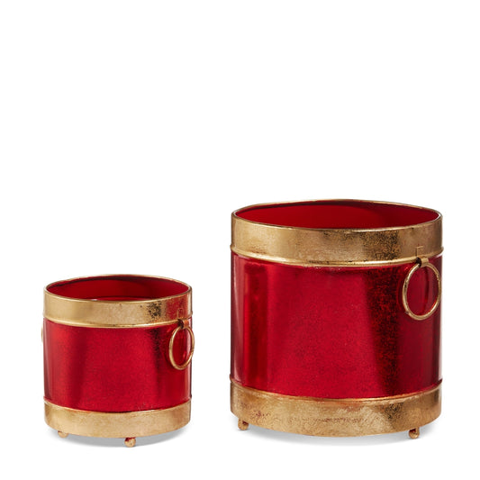 Red and Gold Containers, 2 Sizes