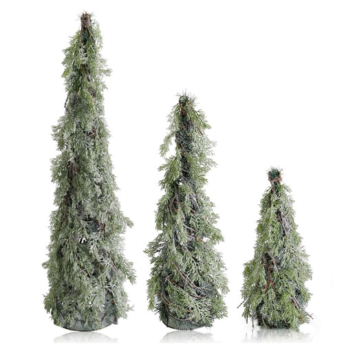 Christmas Trees - Faux Cedar, Set of 3