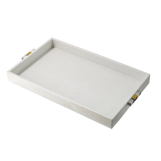 White Snakeskin Tray, 2 Size Options