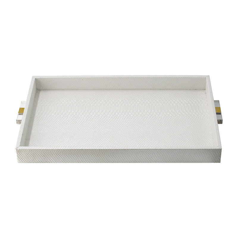 White Snakeskin Tray, 2 Size Options